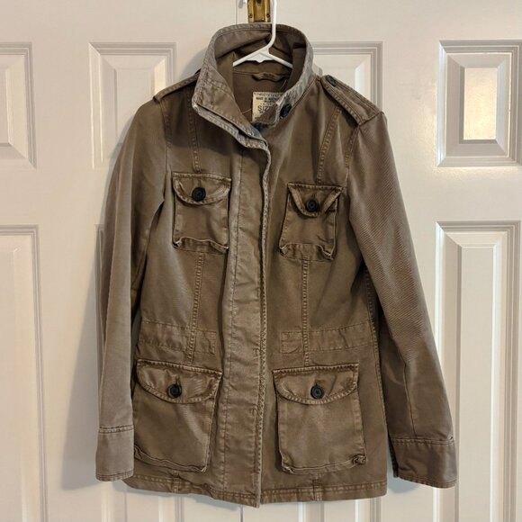 Gap Utility Military Khaki Army Brown Vintage Field Jacket Women S - Picture 7 of 12